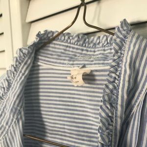 Light blue and white pin-stripe jcrew popover